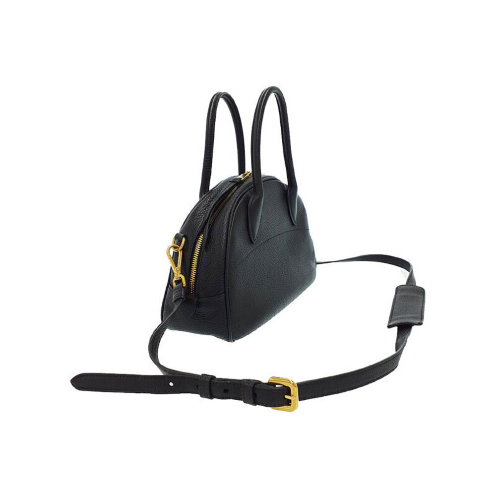 Prada Milano bag Black leather Daino shoulder versatile Vitello handbag